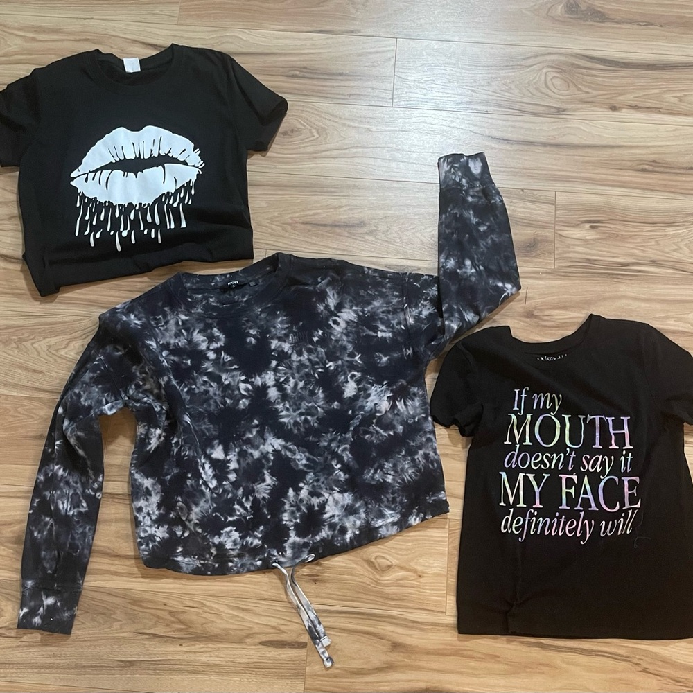 DKNY Black and Tie-Dye Kids Tee Trio